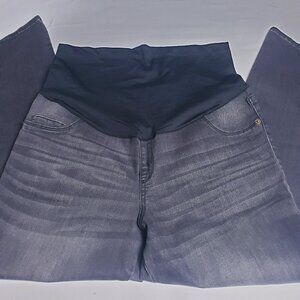 NWOT Liz Lange Maternity Distressed Jegging Jeans Sz 14 Faded Gray